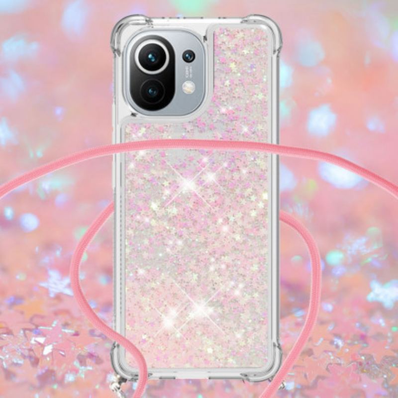 Coque Xiaomi Mi 11 Paillettes à Cordon