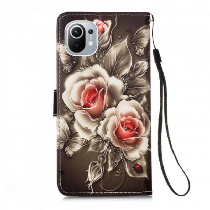 Housse Xiaomi Mi 11 Roses Dorées