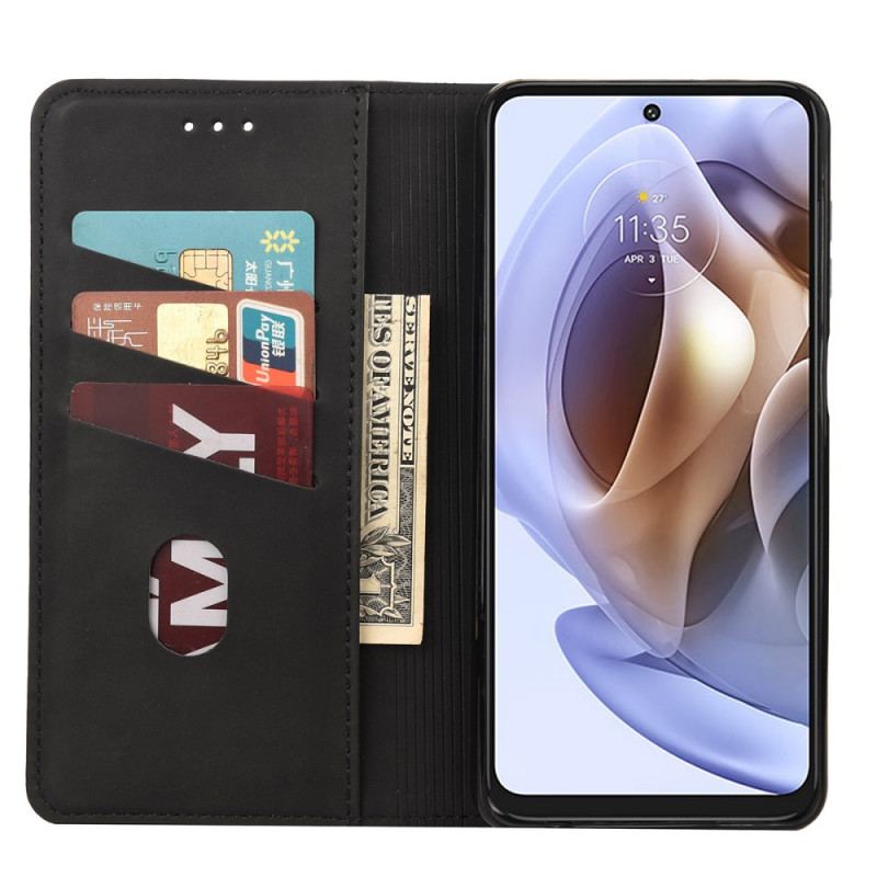 Flip Cover Moto G51 5G Effet Cuir Business Bicolore