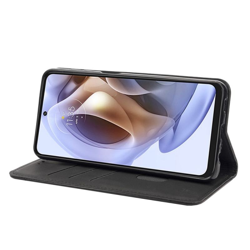 Flip Cover Moto G51 5G Effet Cuir Business Bicolore