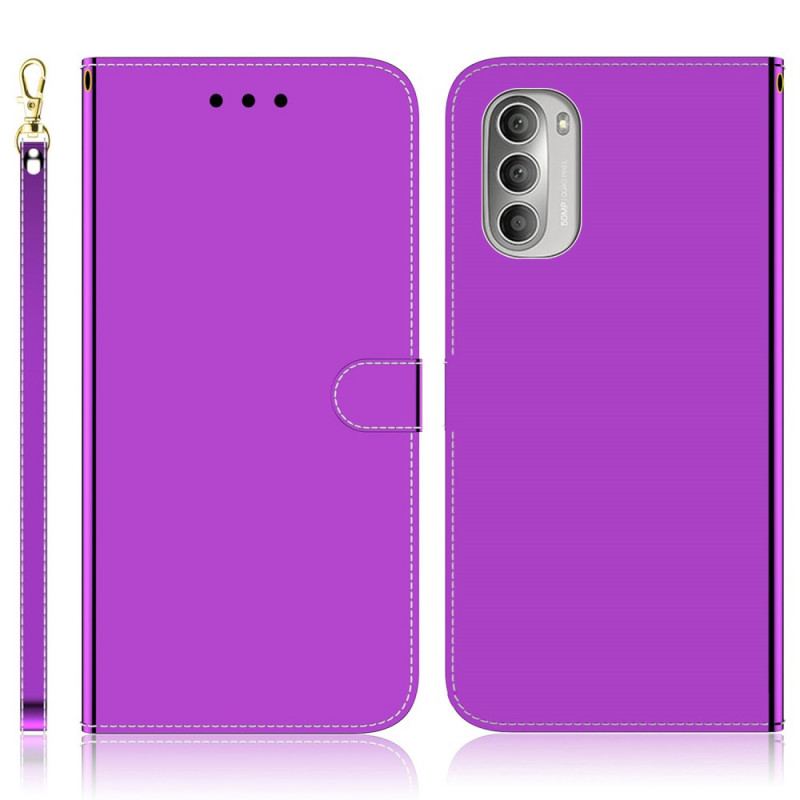 Housse Moto G51 5G Simili Cuir Couverture Miroir