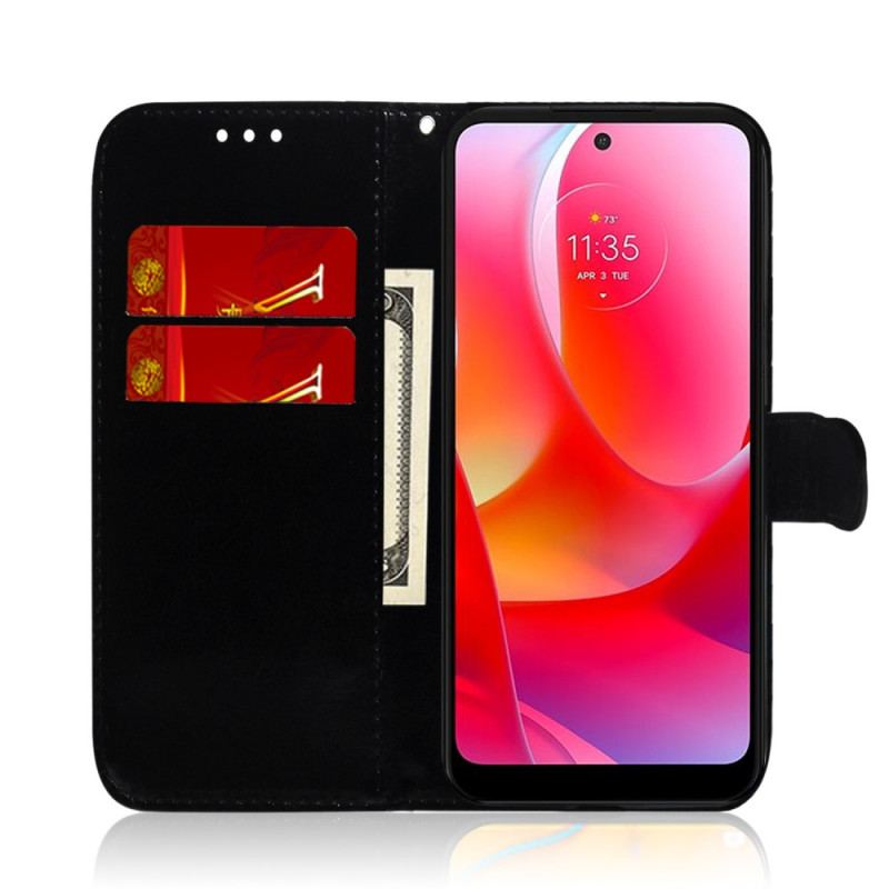 Housse Moto G51 5G Simili Cuir Couverture Miroir