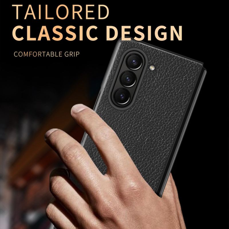 Coque Samsung Galaxy Z Fold 6 Simili Cuir Litchi