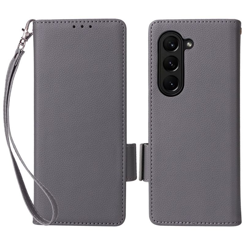 Housse Samsung Galaxy Z Fold 6 Double Fermoir et Lanière