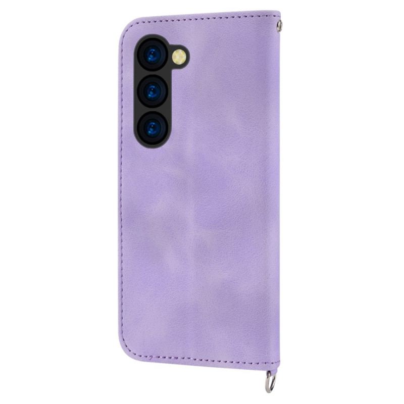 Housse Samsung Galaxy Z Fold 6 Motif Dentelle avec Lanière et Bandoulière