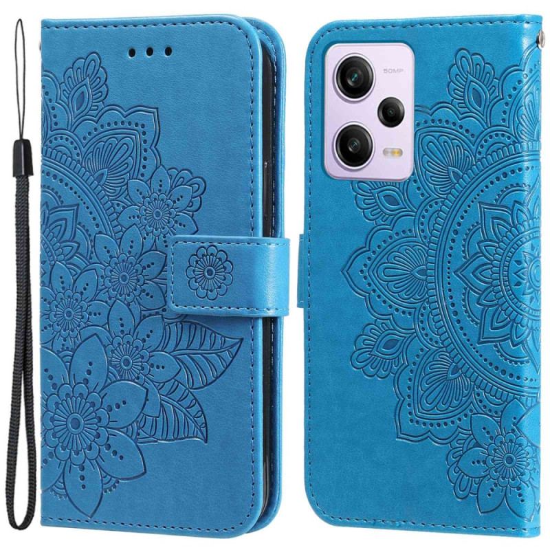 Housse Xiaomi Redmi Note 12 Pro/Poco X5 Pro 5G Fleur Mandala à Lanière