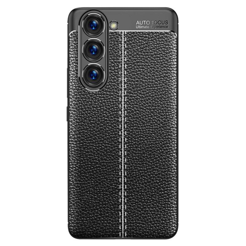 Coque Samsung Galaxy S23 5G Effet Cuir Litchi Double Line