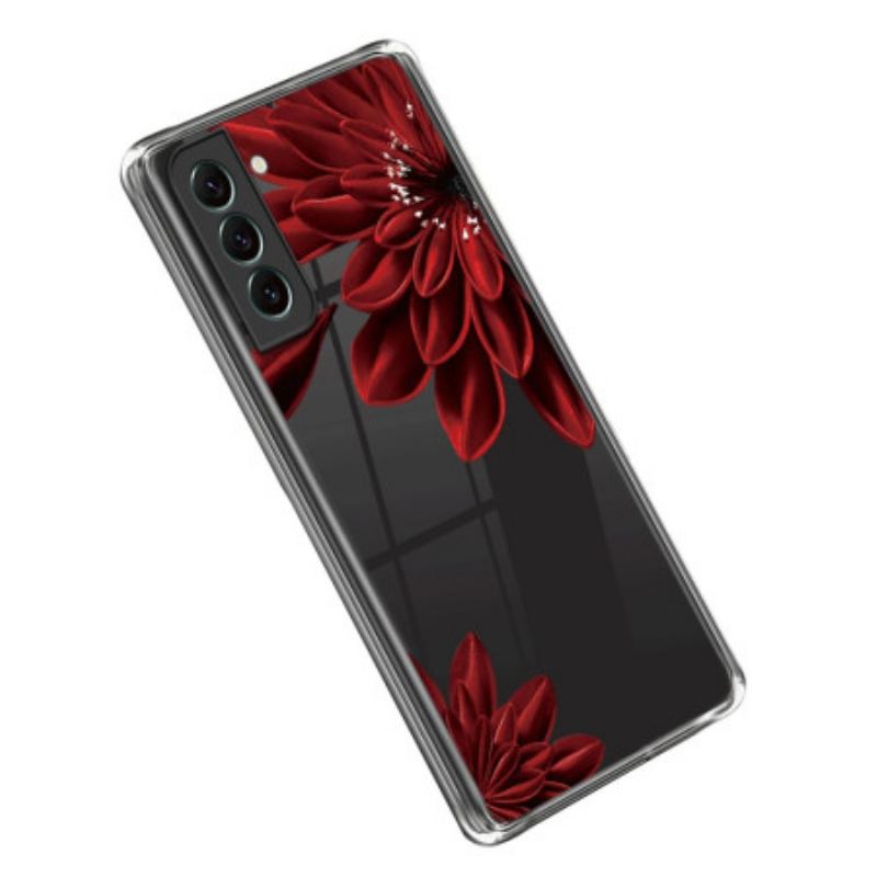 Coque Samsung Galaxy S23 5G Transparente Fleur Rouge