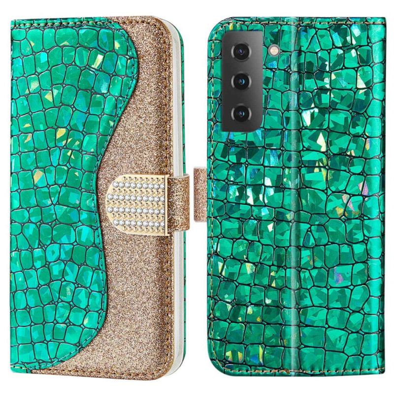 Housse Samsung Galaxy S23 5G Croco Diamants