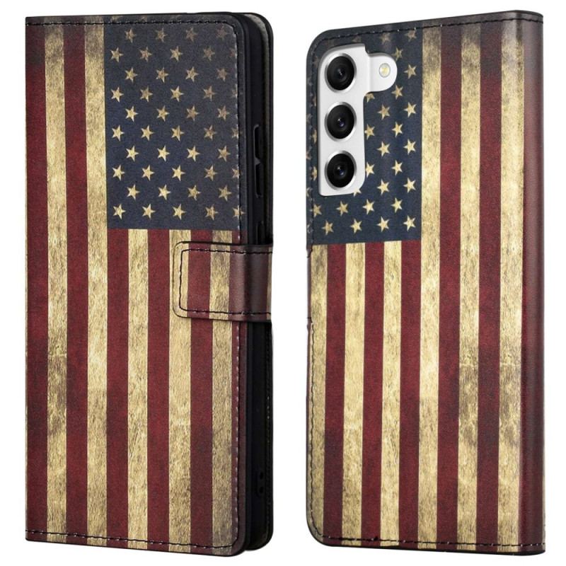 Housse Samsung Galaxy S23 5G Drapeau Américain Vintage