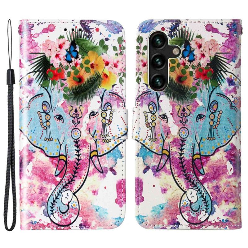 Housse Samsung Galaxy S23 5G Éléphant Tribal à Lanière