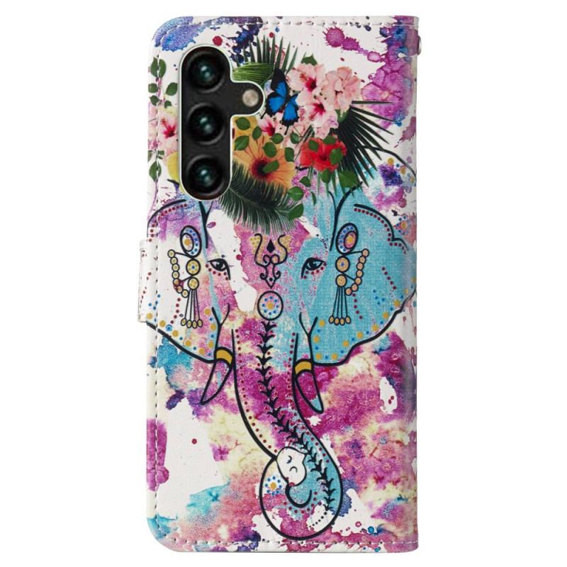 Housse Samsung Galaxy S23 5G Éléphant Tribal à Lanière