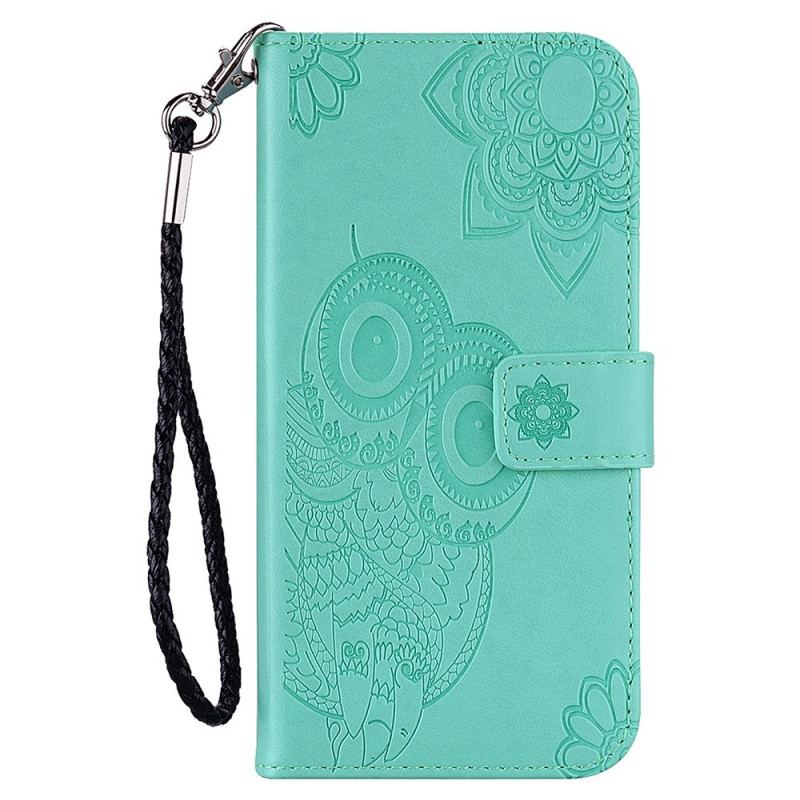 Housse Samsung Galaxy S23 5G Hibou Mandala et Lanière