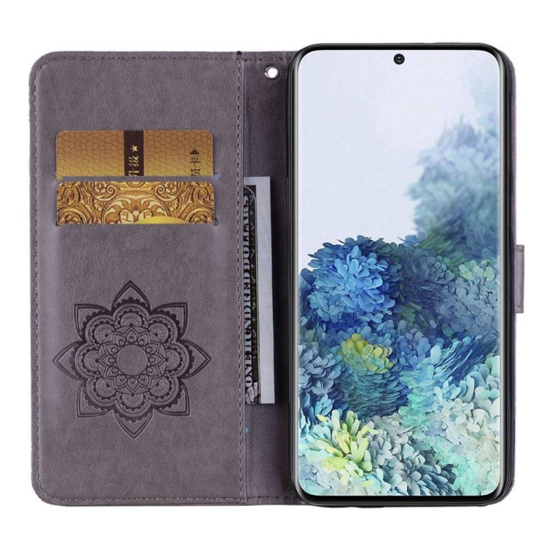 Housse Samsung Galaxy S23 5G Hibou Mandala et Lanière