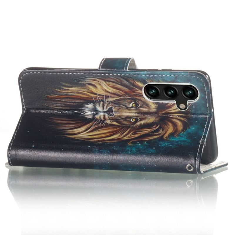 Housse Samsung Galaxy S23 5G Lion à Lanière