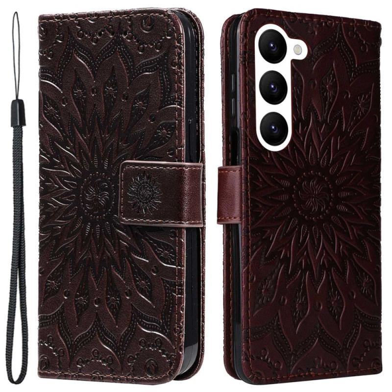 Housse Samsung Galaxy S23 5G Mandala Soleil avec Lanière