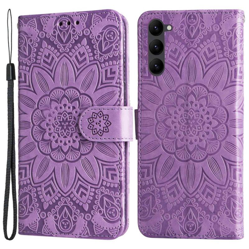 Housse Samsung Galaxy S23 5G Mandala Soleil avec Lanière