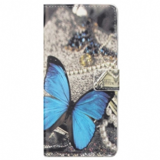 Housse Samsung Galaxy S23 5G Papillon Bleu