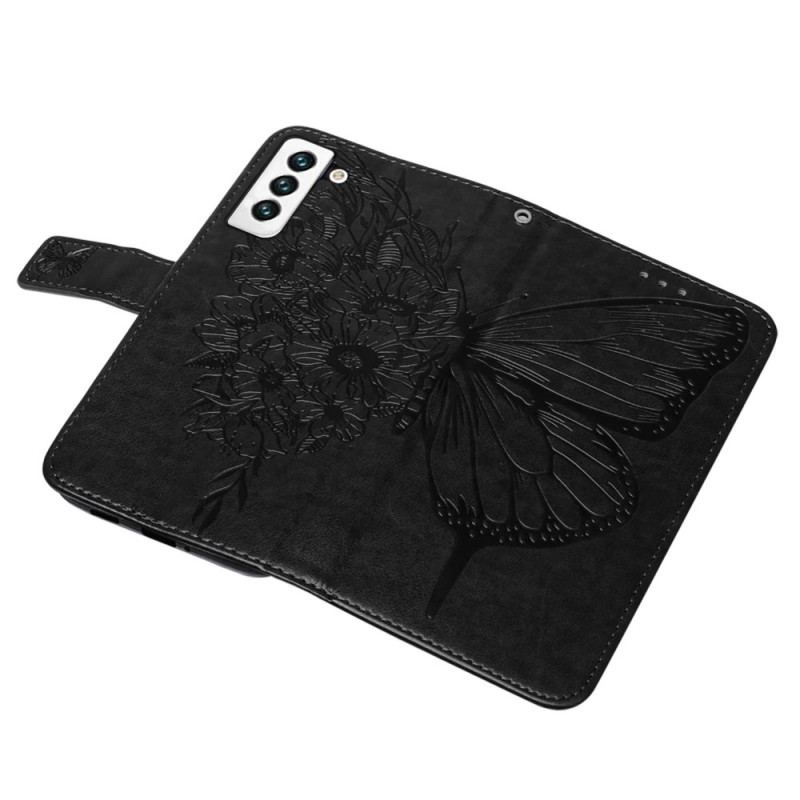 Housse Samsung Galaxy S23 5G Papillon Design avec Lanière