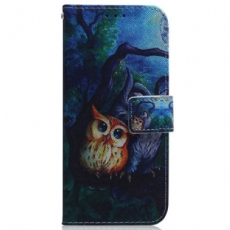 Housse Samsung Galaxy S23 5G Peinture Hiboux