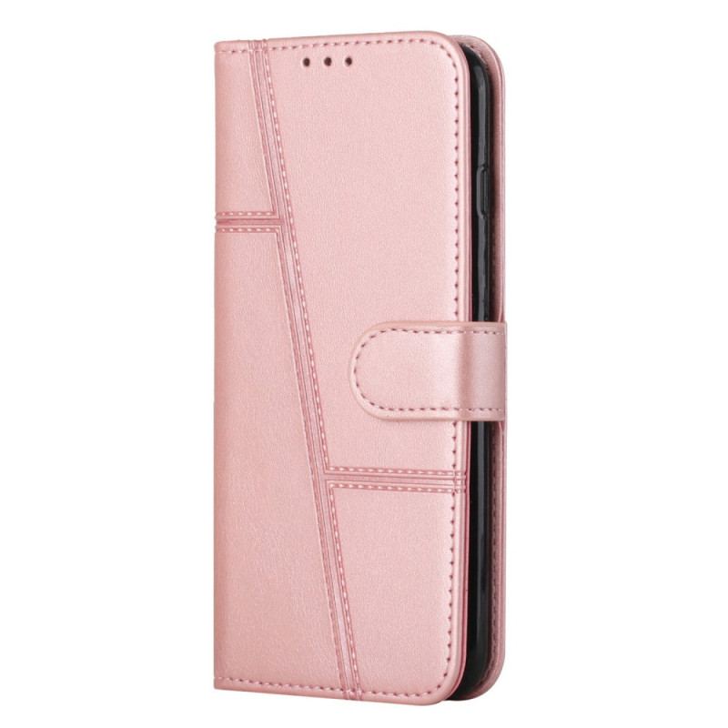 Housse Samsung Galaxy S23 5G Style Cuir Géométrique à Lanière