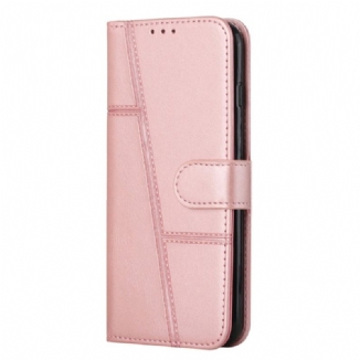 Housse Samsung Galaxy S23 5G Style Cuir Géométrique à Lanière