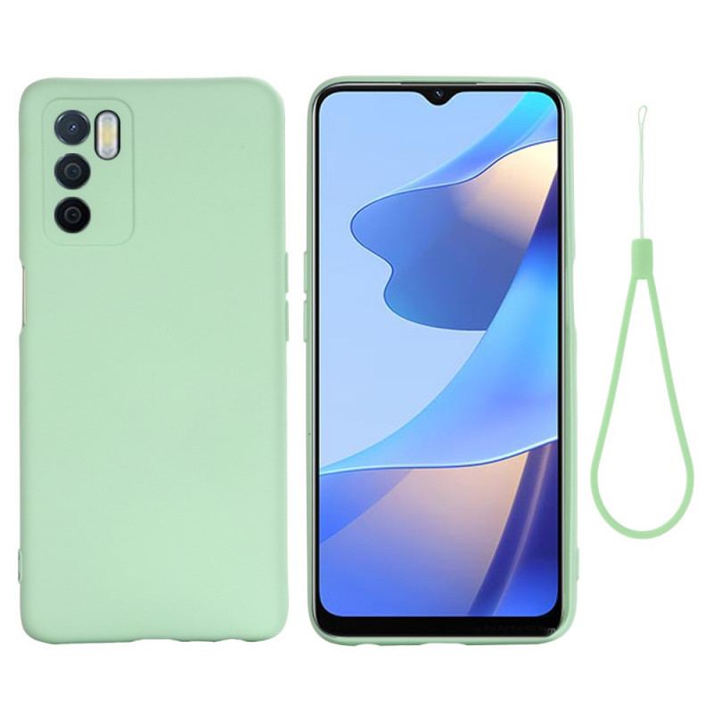 Coque Oppo A16 / A16s Silicone Liquide Avec Lanière