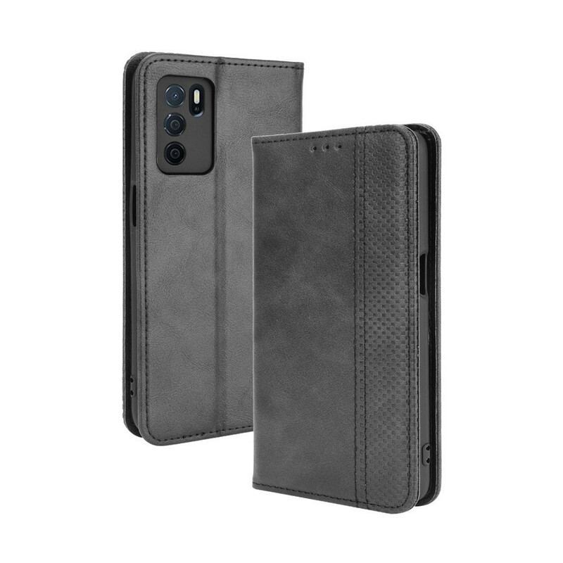 Flip Cover Oppo A16 / A16s Effet Cuir Vintage Stylisé