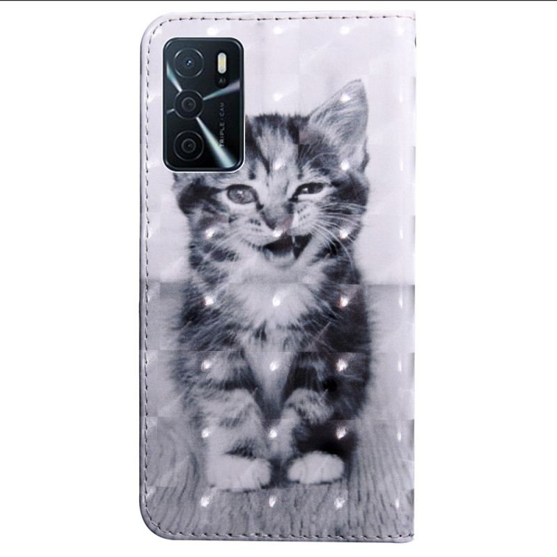 Housse Oppo A16 / A16s Chat Noir et Blanc