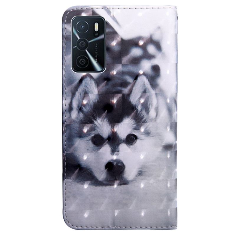 Housse Oppo A16 / A16s Chien Noir et Blanc