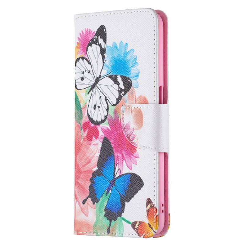 Housse Oppo A16 / A16s Papillons et Fleurs Peints