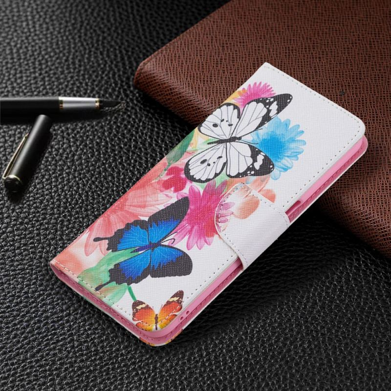 Housse Oppo A16 / A16s Papillons et Fleurs Peints