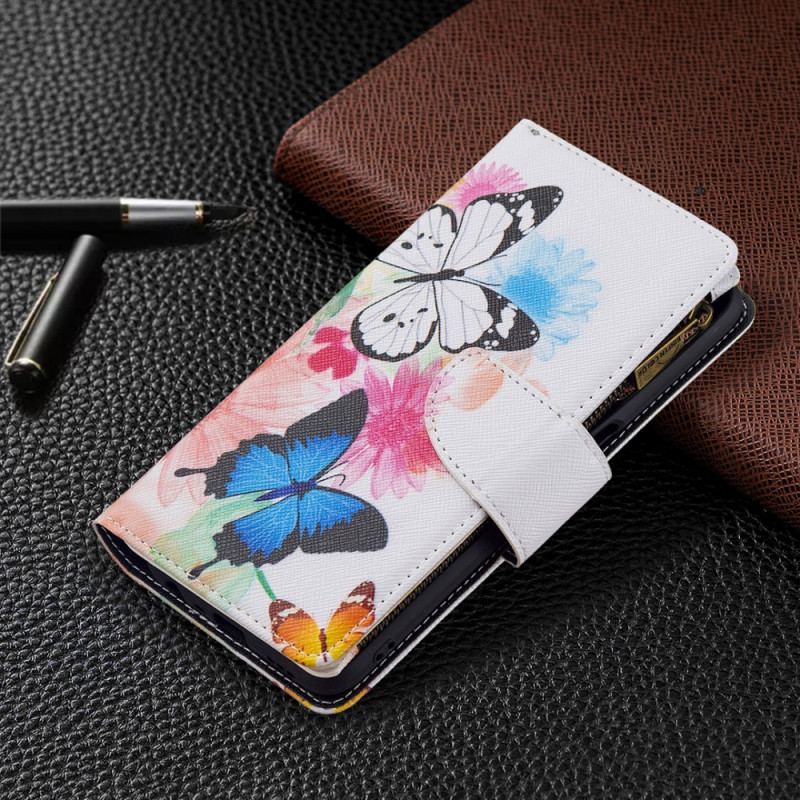 Housse Oppo A16 / A16s Poche Zippée Papillons