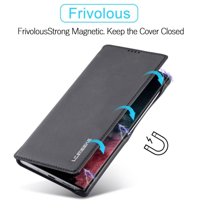 Flip Cover Samsung Galaxy S23 Ultra 5G Effet Cuir LC.IMEEKE Effet Cuir