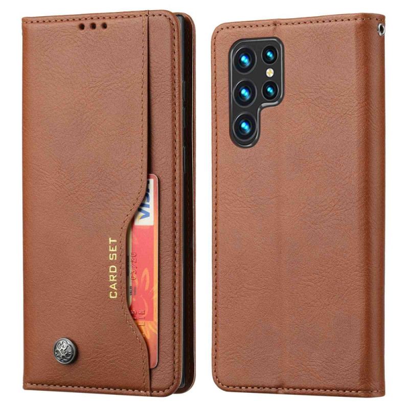 Flip Cover Samsung Galaxy S23 Ultra 5G Simili Cuir Porte-Cartes