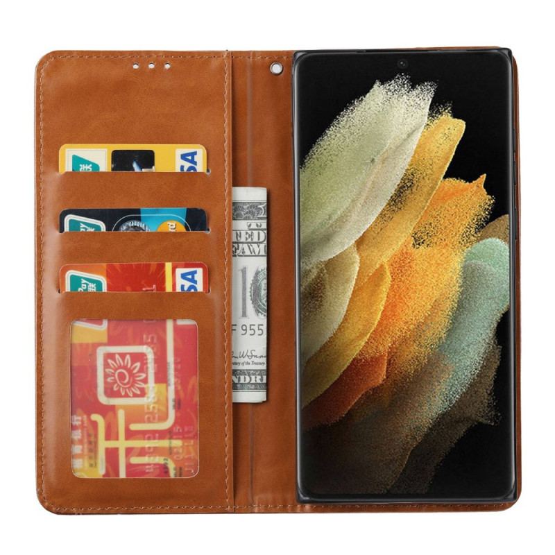 Flip Cover Samsung Galaxy S23 Ultra 5G Simili Cuir Porte-Cartes