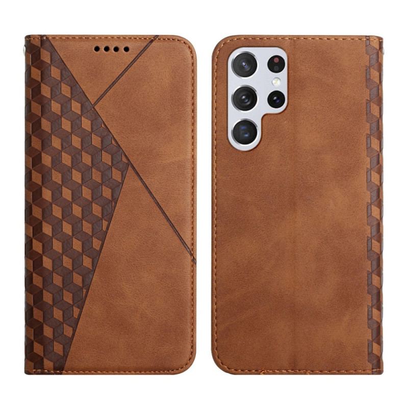 Flip Cover Samsung Galaxy S23 Ultra 5G Style Cuir Motif 3D