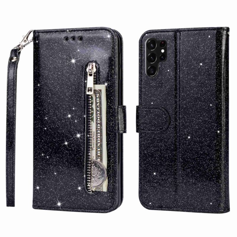 Housse Samsung Galaxy S23 Ultra 5G Porte-Monnaie Paillettes