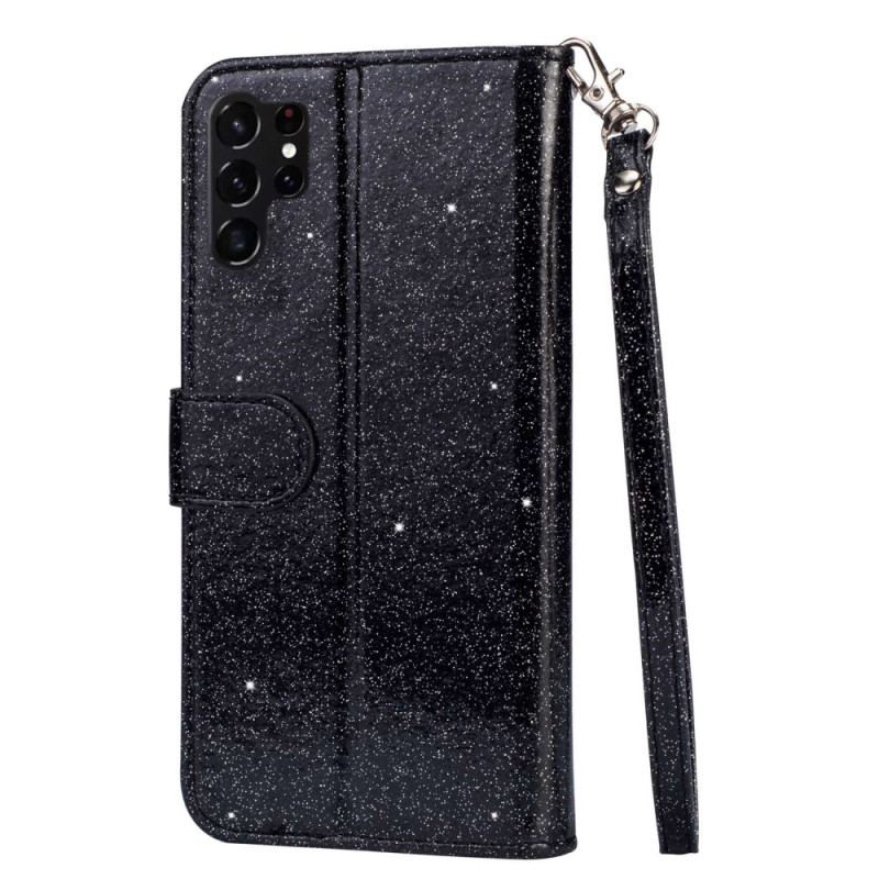 Housse Samsung Galaxy S23 Ultra 5G Porte-Monnaie Paillettes