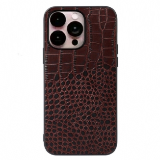 Coque iPhone 14 Pro Max Cuir Véritable Texture Crocodile