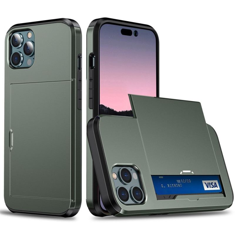 Coque iPhone 14 Pro Max Deux Porte-Cartes à Glissière