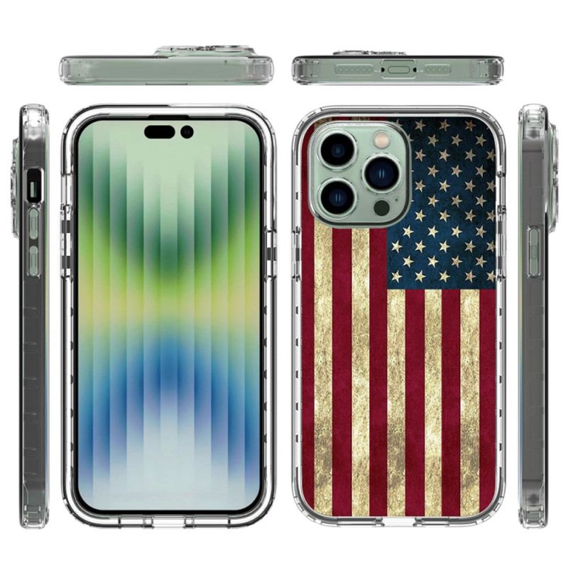 Coque iPhone 14 Pro Max Renforcée Drapeau Américain