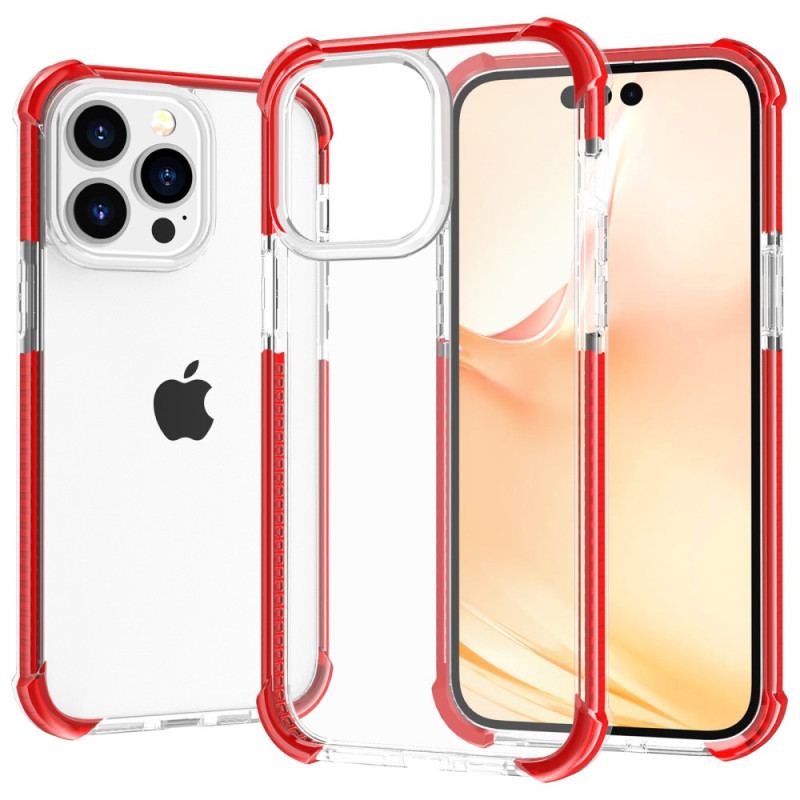 Coque iPhone 14 Pro Max Transparente Rebords Colorés