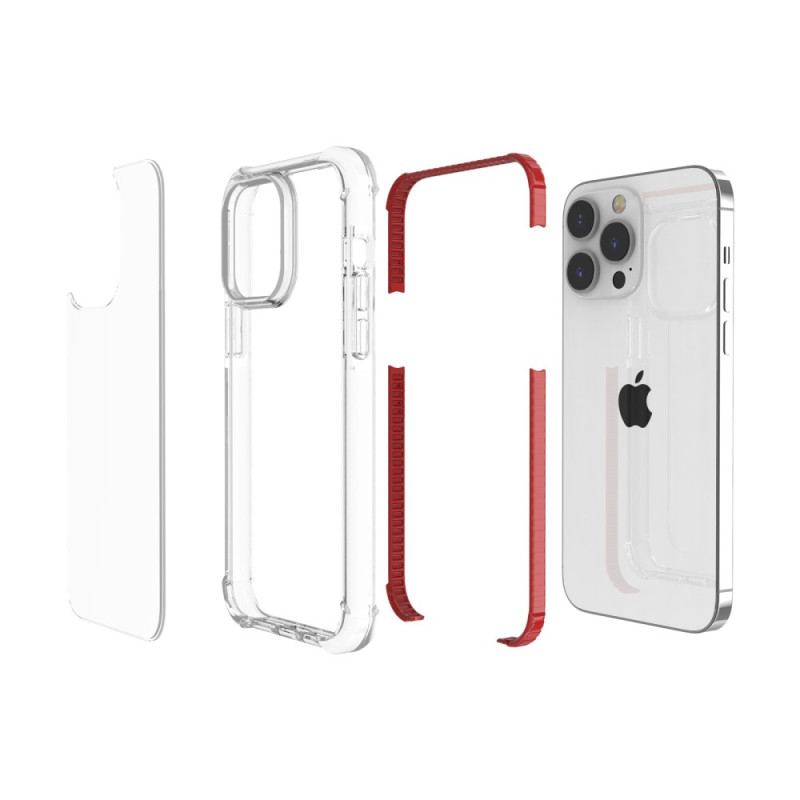 Coque iPhone 14 Pro Max Transparente Rebords Colorés