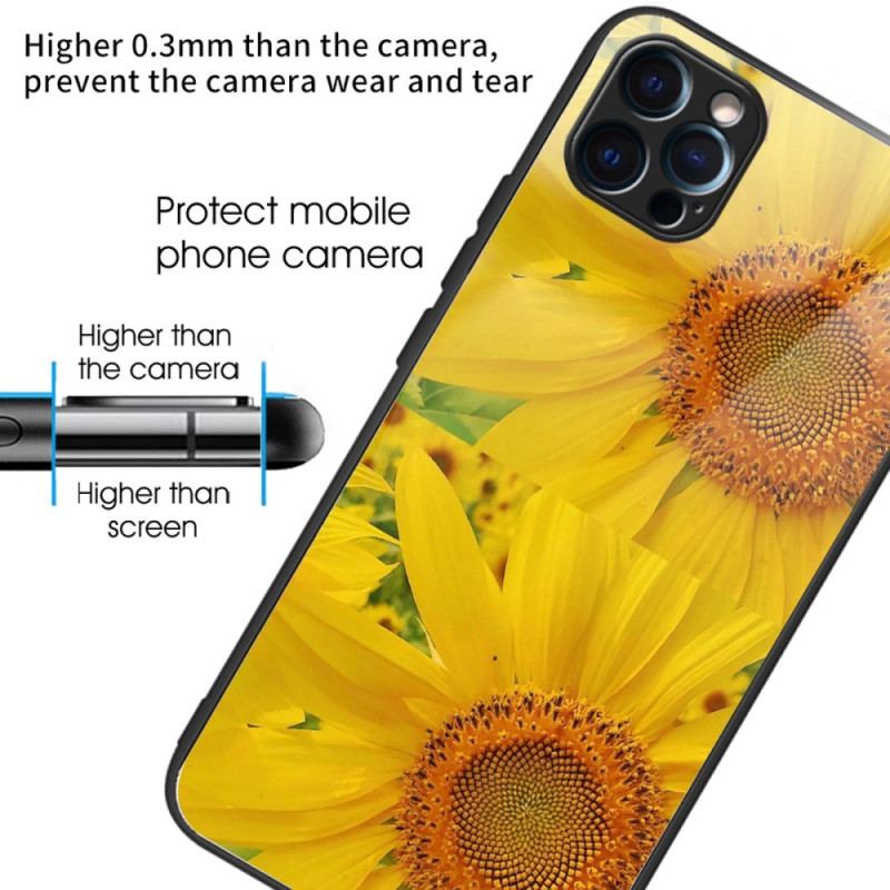 Coque iPhone 14 Pro Max Verre Trempé Tournesols