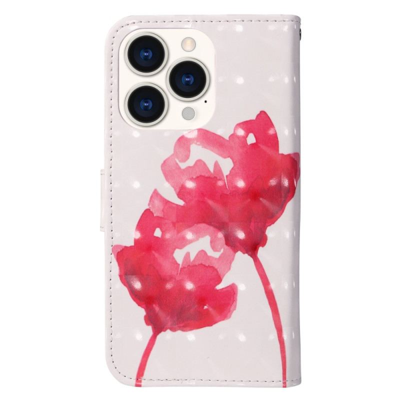 Housse iPhone 14 Pro Max Coquelicot Aquarelle