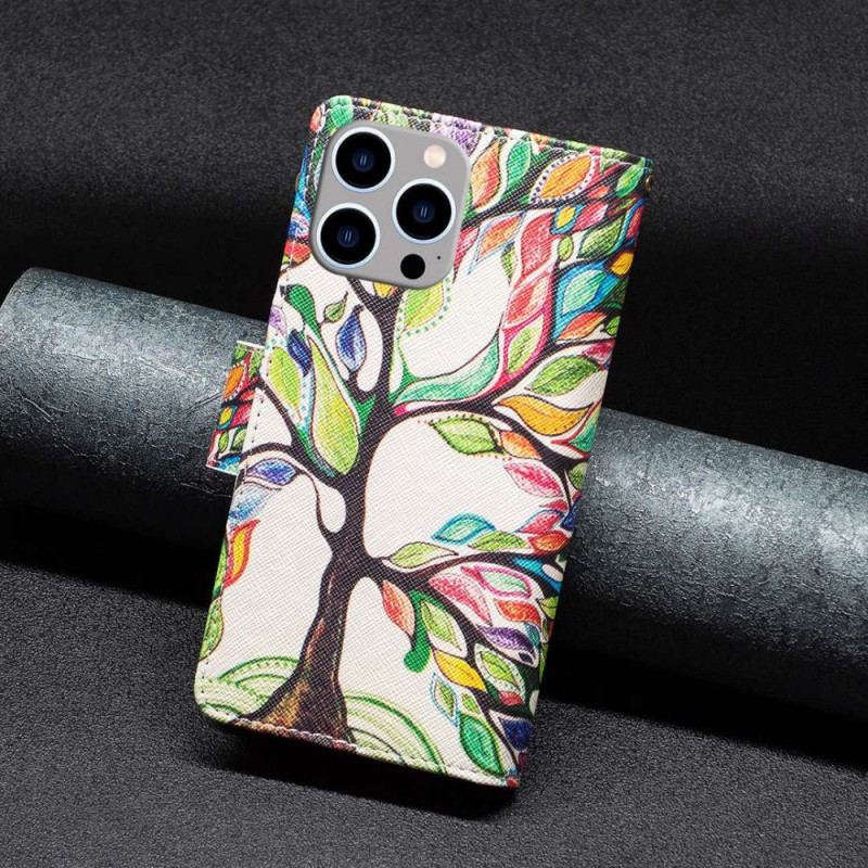 Housse iPhone 14 Pro Max Poche Zippée Arbre