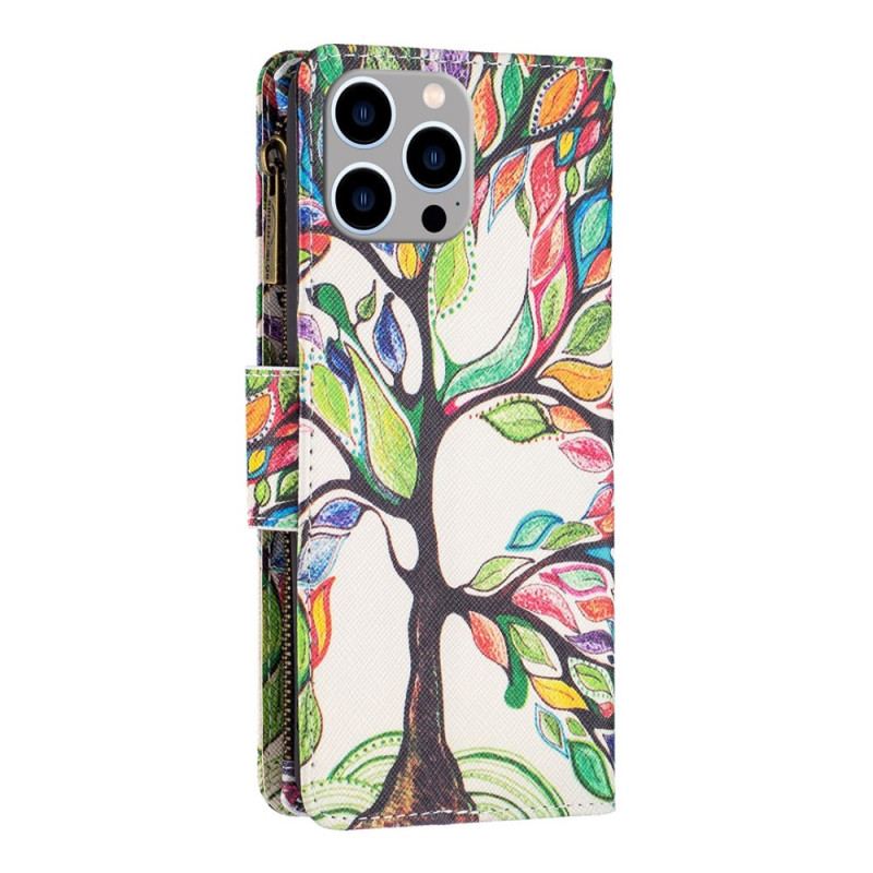 Housse iPhone 14 Pro Max Poche Zippée Arbre