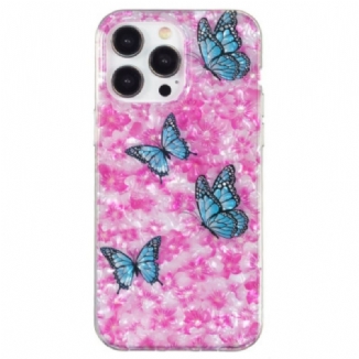 Coque iPhone 15 Pro Fleurs et  Papillons