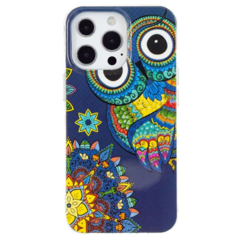 Coque iPhone 15 Pro Fluorescente Hibou